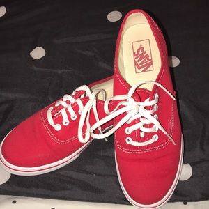 Authentic Lo Pro Red and White Vans